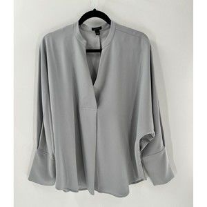 Women's Ann Taylor Gray Long Sleeve Dolman Sleeve Blouse Size L